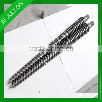 High speed bimetallic conical twin screw and barrel for pipe extrusion machine