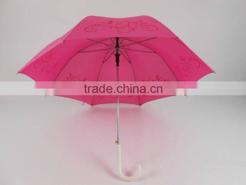 pink color straight shaft fashion umbrella for lady