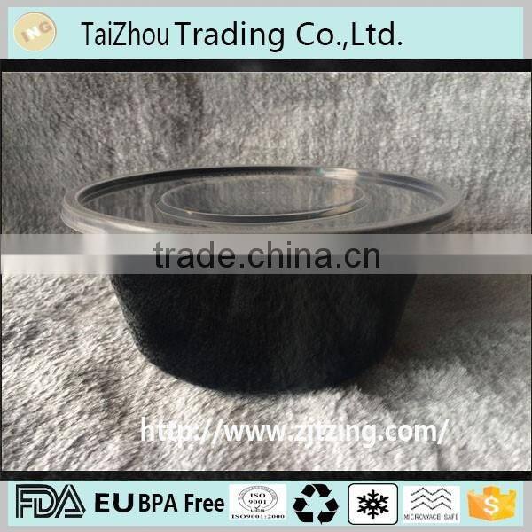 8-pck 650ml black plastic microwaveable & Freezer compartment disposable food container with clear lid