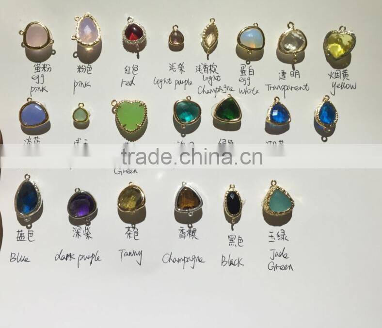 2016 Tear Drop Pink Clear Crystal Stone Pendant