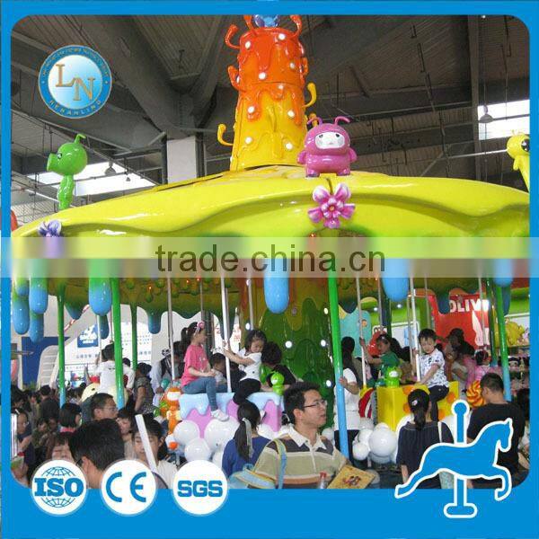 Theme park merry go round ride mini kids christmas LED decorative carousel ride