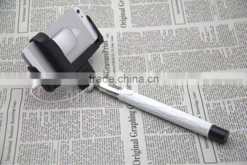 S00846 D09 Wired control version monopod with rear mirror to use rear camera 3.5mm cable selfie monopod for iOS android phones