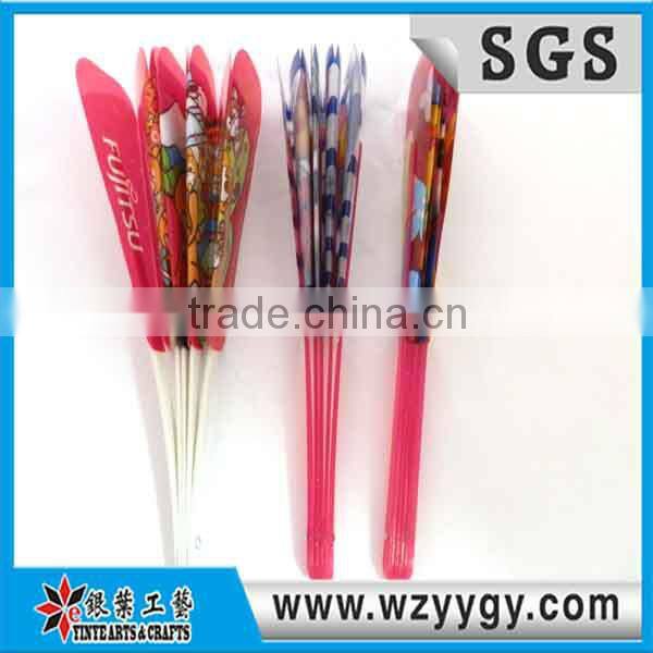 2013 hot sale plastic 5 folding pp hand fan for promotional/hand fans for dance