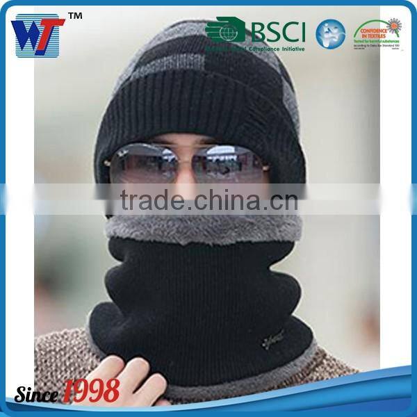 Neck warmer embroidery men dad cap knitted beanie hats