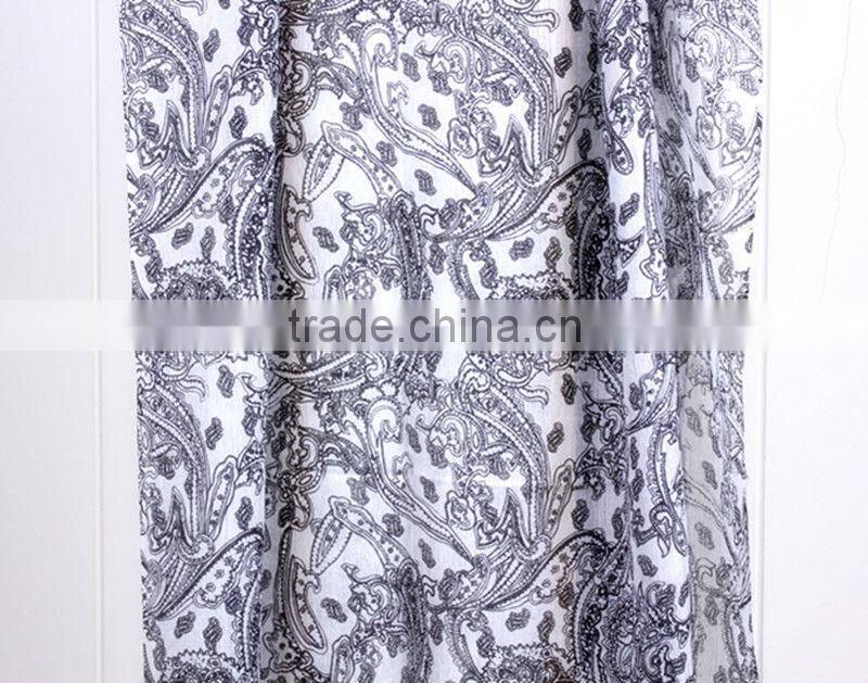 60s/2 worsted wool/silk printed scarfs & shawls