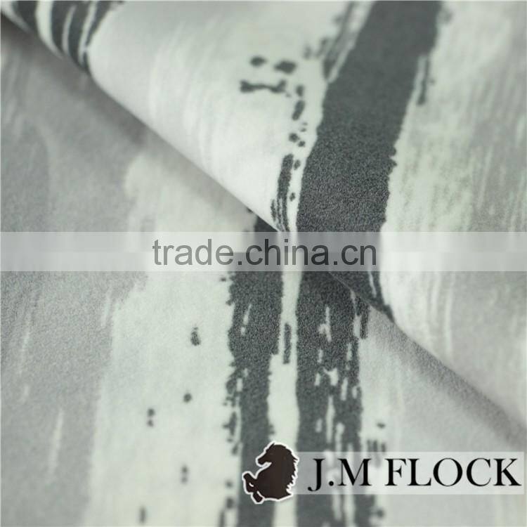 Polyester stripe velvet fabric flock for sofa upholstery and home textile