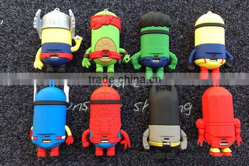 Creative lovely Cartoon Powerbank 4000mAh DC 5V 1A, for iphone, all mobile phone, mp3, mp4 etc
