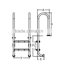 2016 China factory High Quality 304 Stainless Steel Swimming Pool Spa Ladder