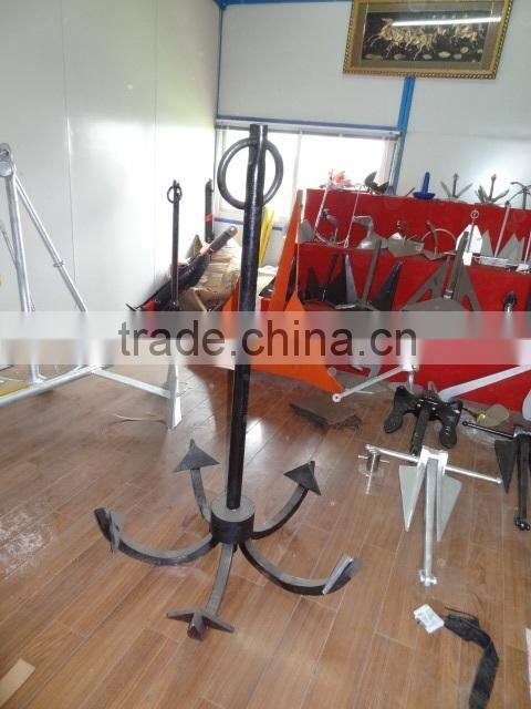 Black Bituminous Paint Five Fluke Boat Anchor, Many Types Five Fluke Anchors