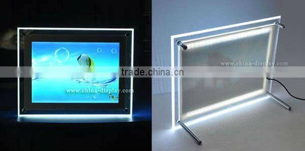 New Crystal Ultra Slim Acrylic LED Light Box, Photo Display, Slimline Sign Size A1
