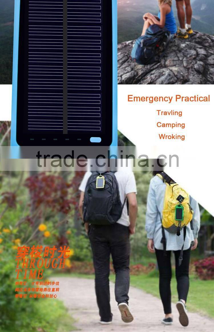 2016 new products 8000mAh dual USB solar cellphone charger/portable power bank/mobile phone accessories