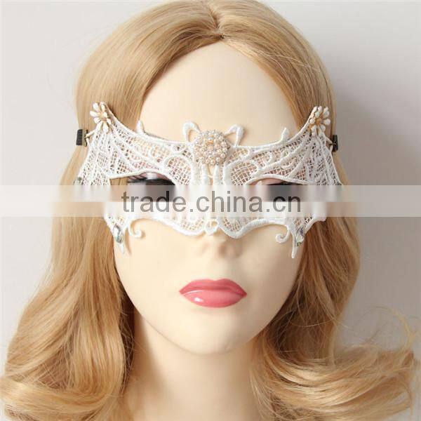 MYLOVE white lace mask good quality sexy design half face mask designs MLMJ13