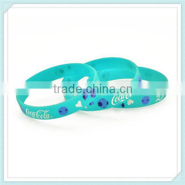 custom logo printed cheap promotional silicone bracelet
