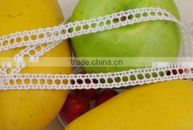1cm white african swiss lace fabric trimmingwith low price 100301