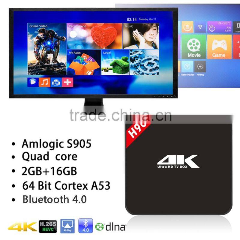 BT4.0 Media Player Android 5.0 2G+16G Internet Smart TV Box