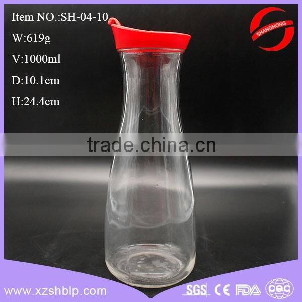 Factory cost 1liter glass milk bottle with lid wholesale