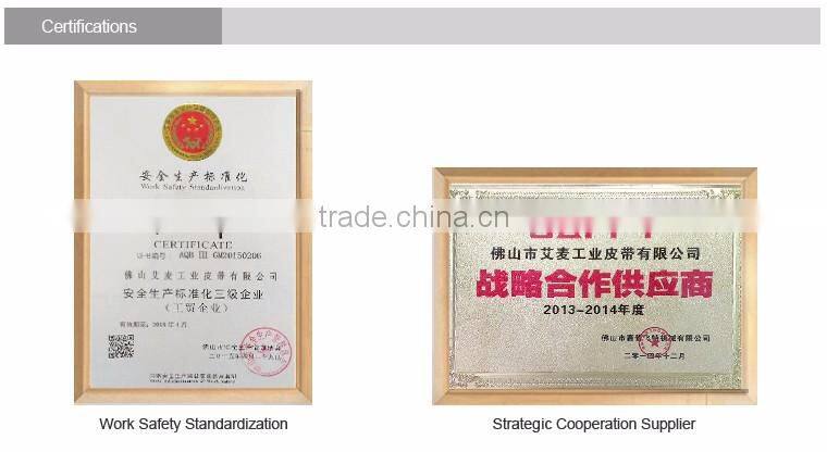 Power transmission packing machine belts