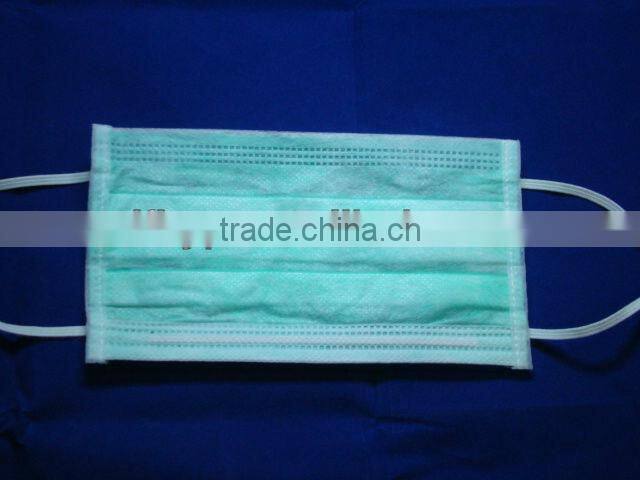 green color disposable medical face mask