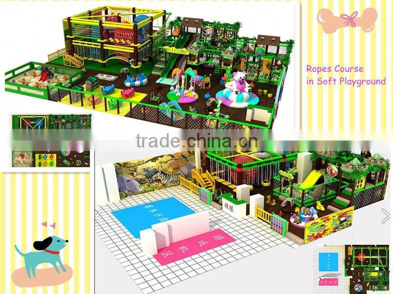 2015 New Fashion Kids Indoor Playground High Ropes Course Equipment For Sale