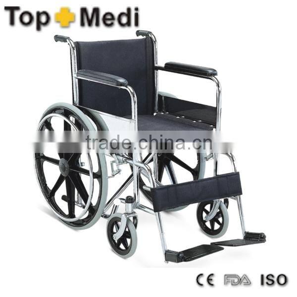 TOPMEDI steel portable medical foldable manual cheap wheelchairs price