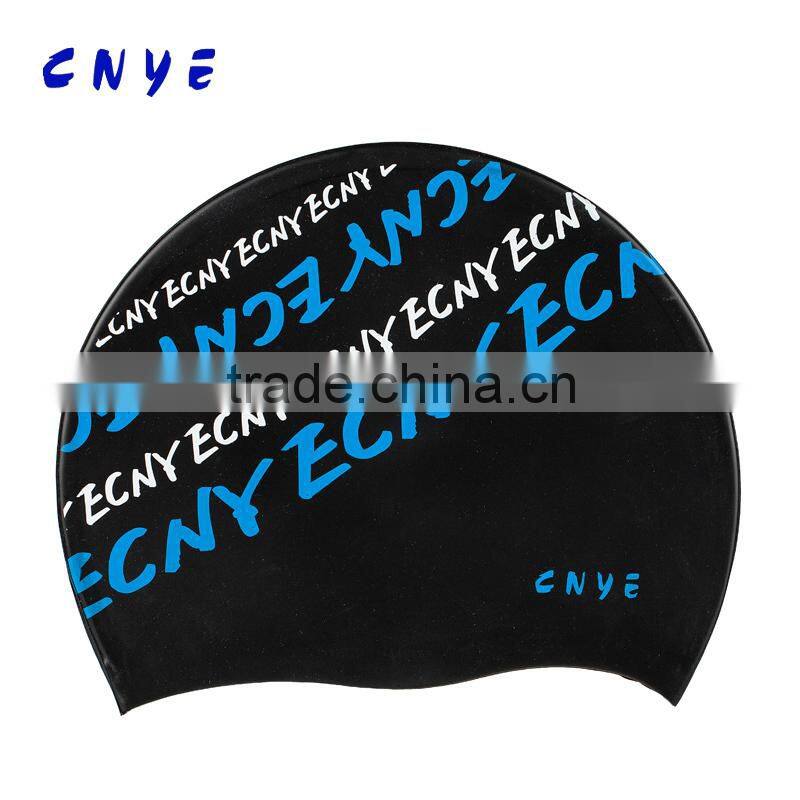 CNYE swimming cap print silica gel men cheap price swimming for cap