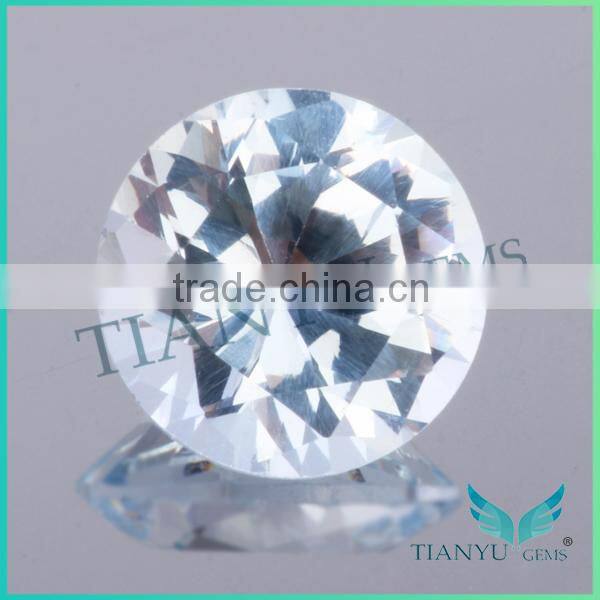105# round shape aquamarine green spinel loose stones