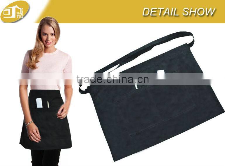 Squared Two Divided Patched Pockets Bartender Apron