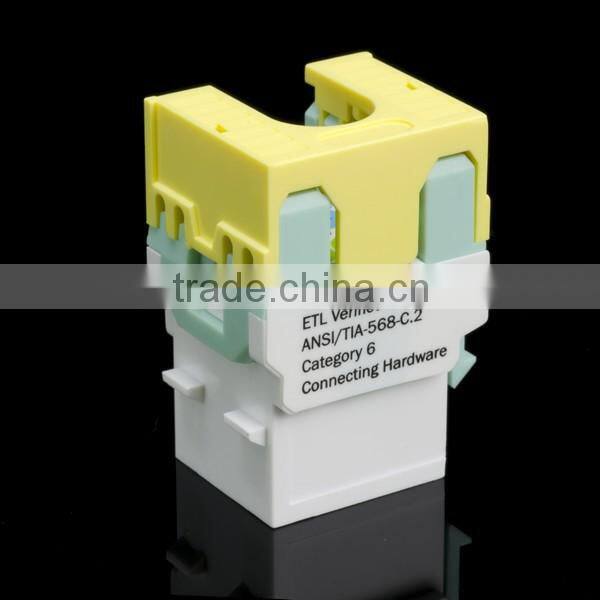 Network Solution RJ45 Super Cat6 UL 180 Degree Unshielded UTP Modular Keystone Jack