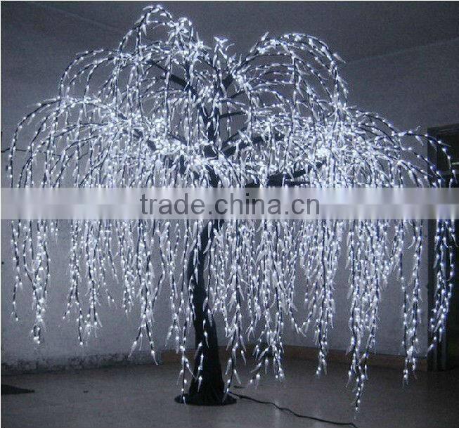 3546 pcs leds dry tree for decoration, good quality led willow tree light green/ white color 3.5m green tree