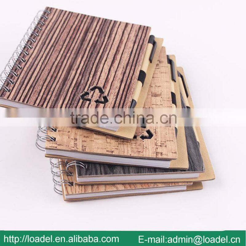 Advertised logo recycle paper notebook with Eco ballpen attached