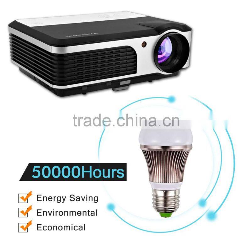 Caiwei A5 Wireless 2600 Lumens Portable WIFI Black Projector with USB Port