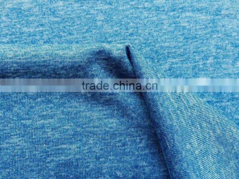 100%poly cationic yarn Heather jersey fabric