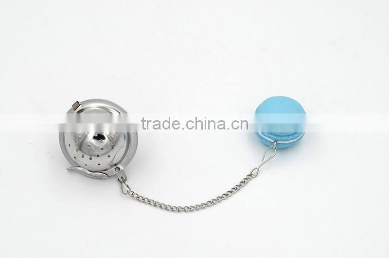 Hot sale tea lovers metal tea infuser , tea strainer filter with macaron tip decoration