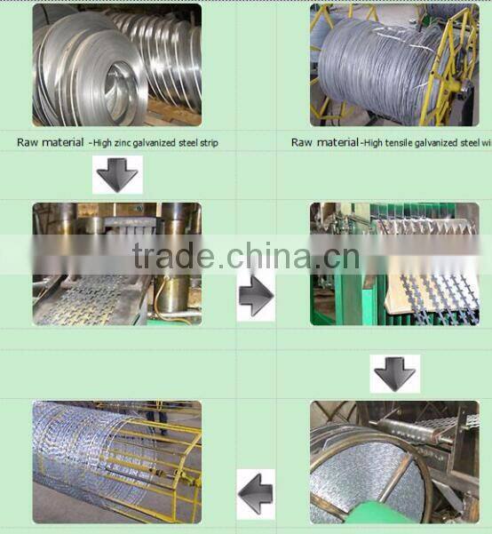 Single Razor,2 strands,4 strands Razor Type and Galvanized Surface Treatment barbed wire price