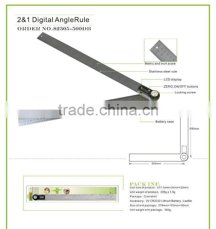 360 protractor stainless steel metal folding ruler Digital angle rule