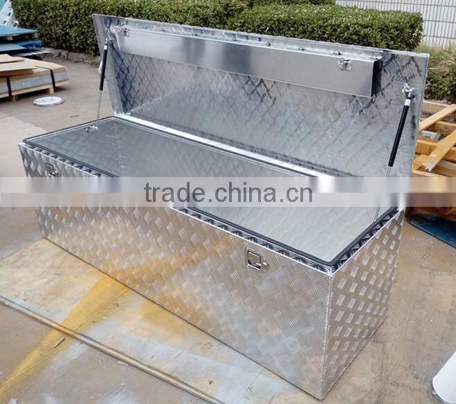 Aluminum Flat Plate Side Mount Tool Box, Silver