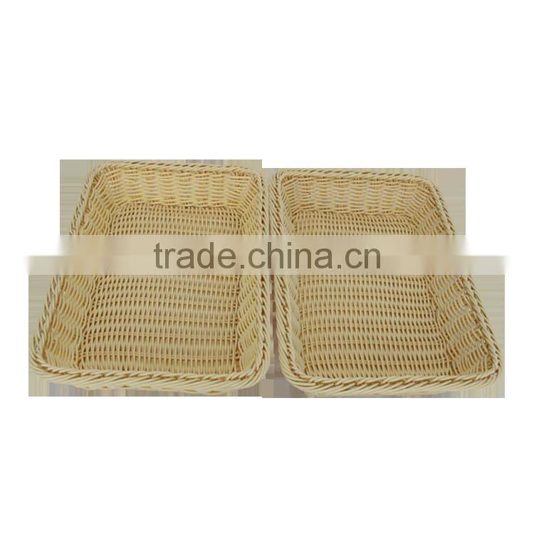 PE rattan crafts supermarket display basket for fruit and vegetable