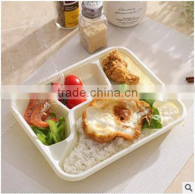 4-compartment Bento Lunch Box,Disposable Safe Plastic Food Container