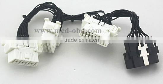 OBD2 splitter Y cable , J1962M to 3-J1962F, Splitter OBD2 Cable 1 to 3, 1ft