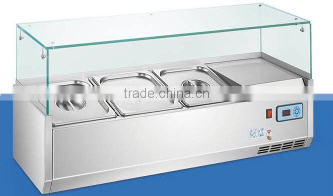 Commercial Staless Steel Refrigerated Counter Top Salad Bar For Hotel(ZQR-1200)