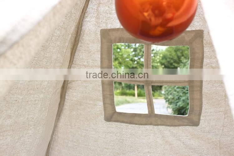 Beige Flax Indian Children Teepee Tent Game House Tent for Kids