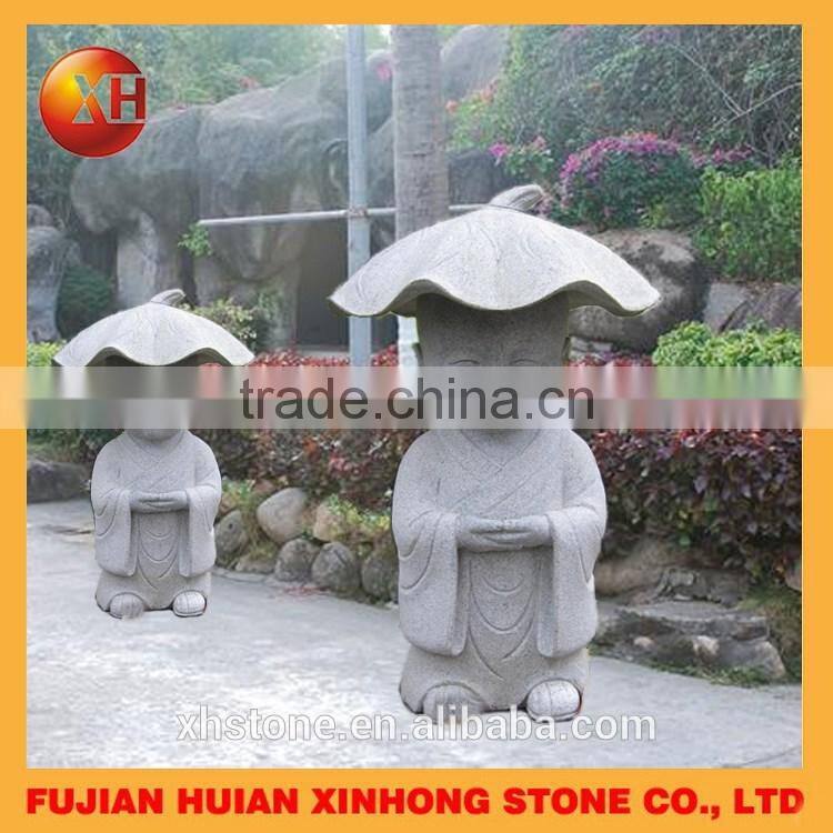 Lovely shaolin little monk buddha statue sleep on stone