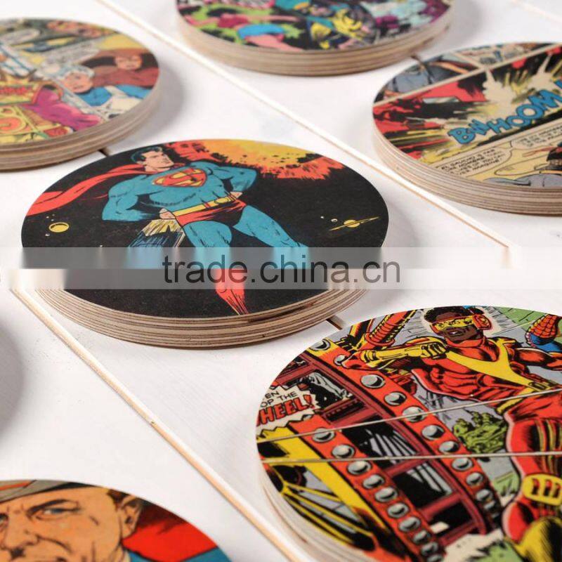 High Quality Wooden Digital Printing Water Proof Pattern Coaster Customerize Design Printing Products
