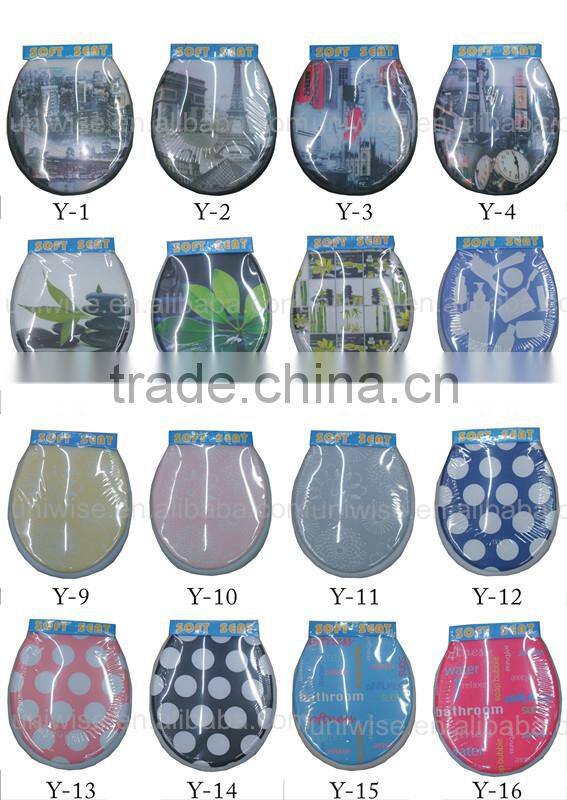 Embroidered PVC SOFT Toilet Seat cover for Adult, 17"/19" embroidered PVC soft toilet seat, embroidered pvc soft seat