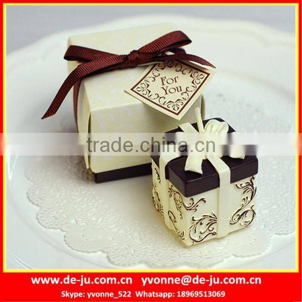 Small Cube Gift Box Hand Printing Cheap Colorful Candle