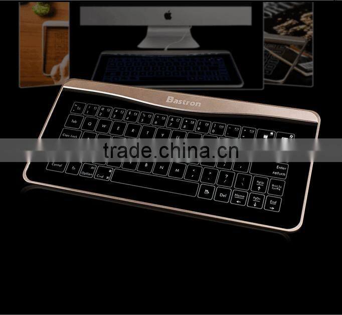 Newest Fashion Glass Touch LED Backlit Universal Wired Keyboard Transparent Glass LED Touch Keyboard