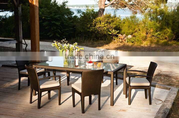 2017 Trade Assurance Hot Sale New Design all weather outdoor pe rattan simple table set for garden