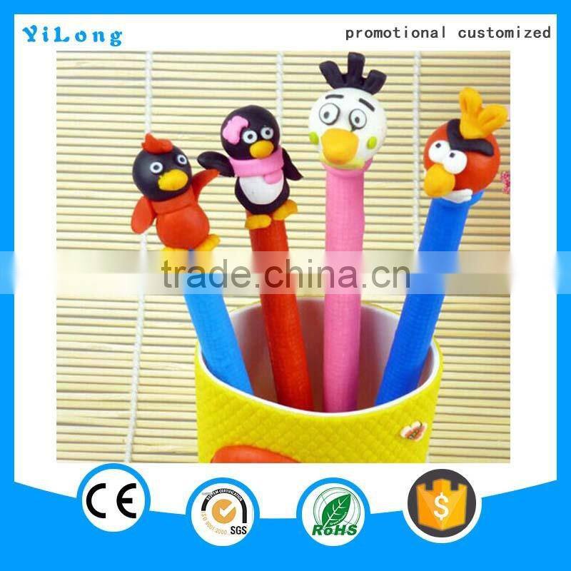 high quality animal head pen polymer clay pen Animation pen