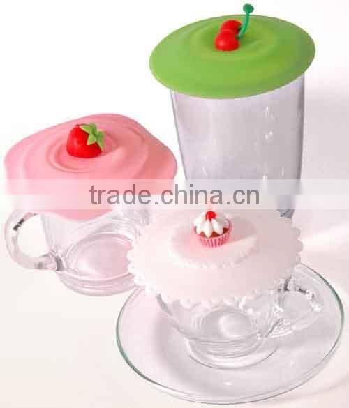The new start lovely fruit head decoration silicone cup cover