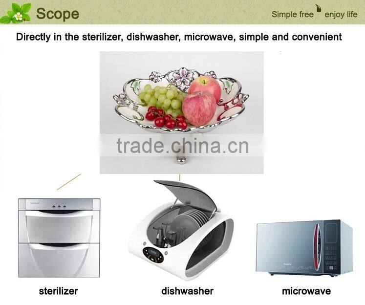 2016 Hot Sale European porcelain morden fruit plate golden electroplating